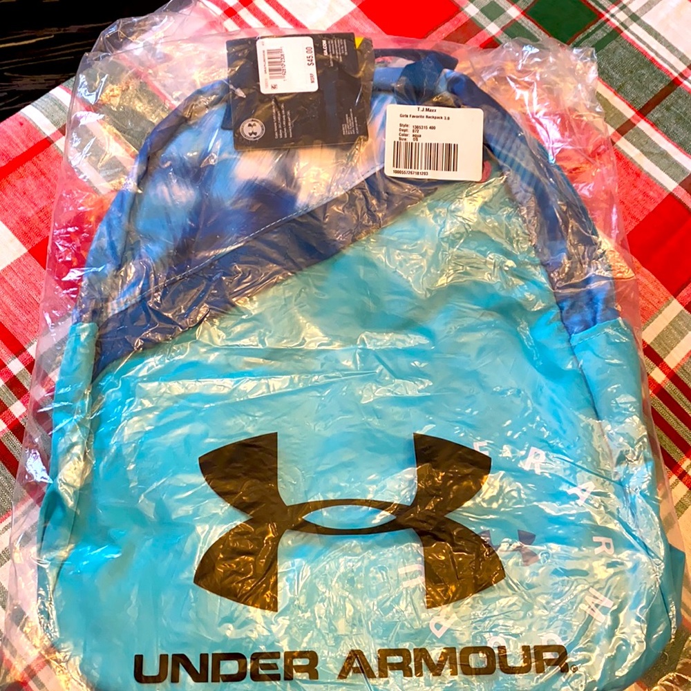 NWT Under Armour Turquoise & Blue Backpack